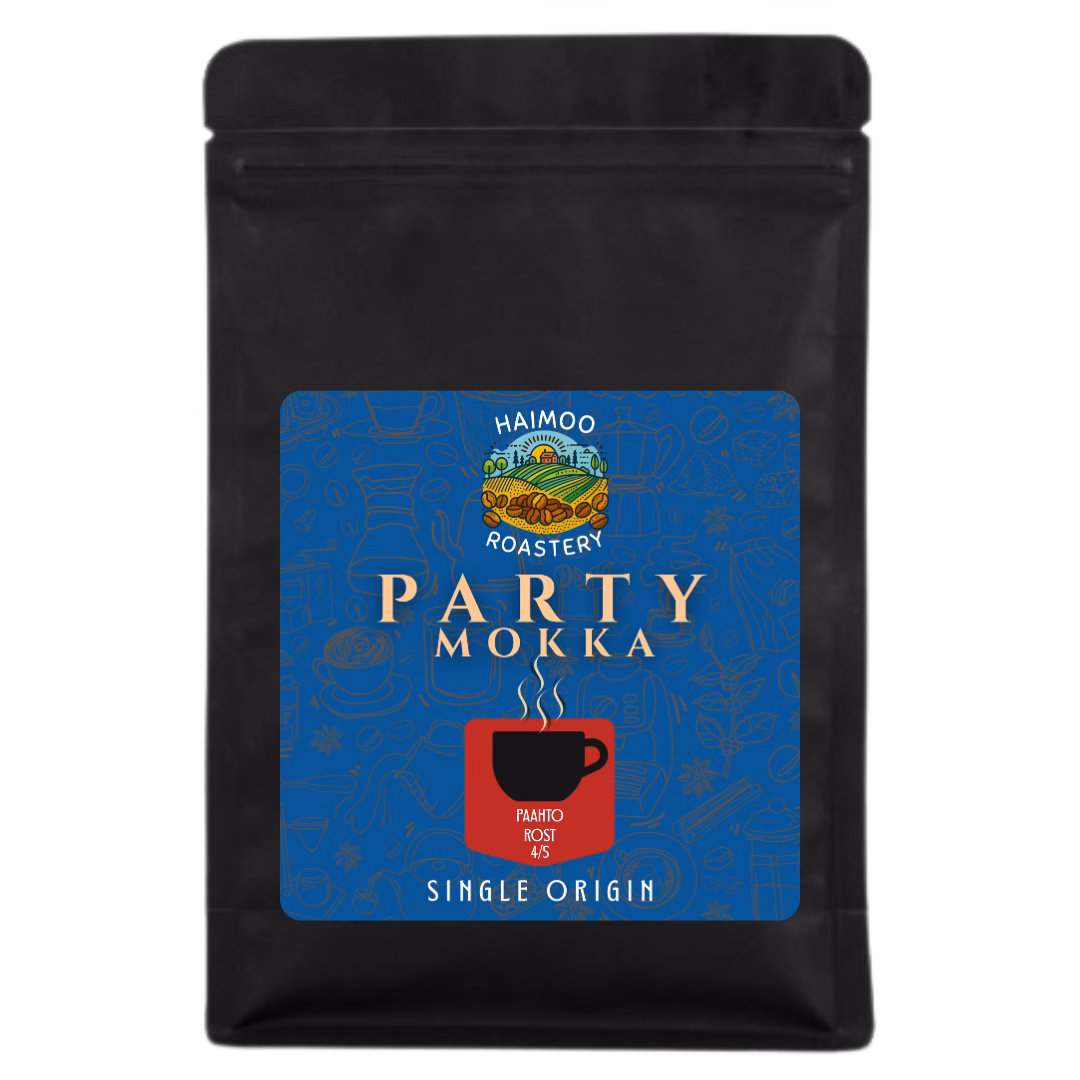 Party Mocha dark roast - a chocolatey, nutty, low-acid dark roast from the Daily Brew series