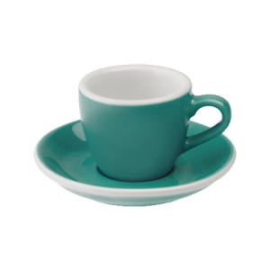 Loveramics Egg espressokuppi ja lautanen teal sinivihreä